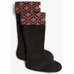 Bottes En Caoutchouc Hunter U Fairisle Tall Boot Sock Black