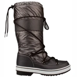 Bottes De Neige Winter-Grip Femmes Classic Trotter Anthracite Blanc Noir