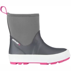 Bottes De Neige Winter-Grip Junior Neo Welly Gris Anthracite Rose