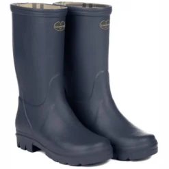 Bottes De Pluie Le Chameau Children Petite Aventure Jersey Lined Boot Bleu Foncé