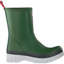 Promos Le Chameau Magasin 12 Bottes De Pluie Hunter Men Original Play Mid Height Speckle Scottish Moss Green Spurrey White