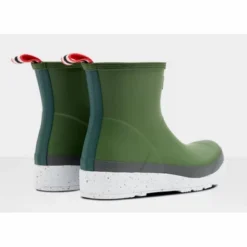Bottes De Pluie Hunter Femmes Original Play Short Speckle Scottish Moss Green Spurrey Blanc -Promos Le Chameau Magasin 7b 1