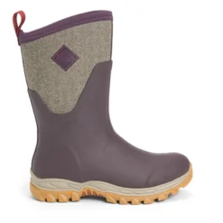 Bottes De Pluie Muck Boot Femme Arctic Sport II Mid Bordeaux Tweed -Promos Le Chameau Magasin 8 as2m 6tw Right