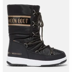 Bottes De Neige Moon Boot Girls Quilted Black Copper