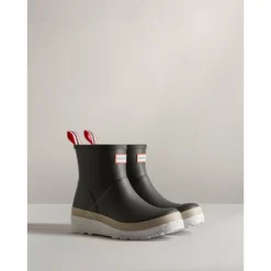 Bottes En Caoutchouc Hunter Women Play Short Speckle Black Steall Grey Spurrey White -Promos Le Chameau Magasin WFS2082RMA BTU