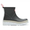 Bottes En Caoutchouc Hunter Women Play Short Speckle Black Steall Grey Spurrey White