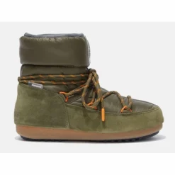 Bottes De Neige Moon Boot Women Low Suede Nylon Army Green